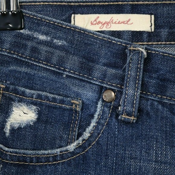 Decree Boyfriend Crop Capri Jeans Destroyed Distressed 7 - Picture 5 of 12